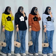 Alo Flower Set Patterned T-Shirt and Jeans Set Trendy Women's/ Set