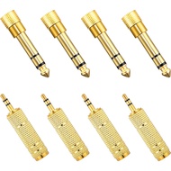 8 Pcs 1/4 to 1/8 Audio Adapter, 3.5mm (1/8 inch) Male to 6.35mm (1/4 inch) Female and 6.35mm (1/4) t