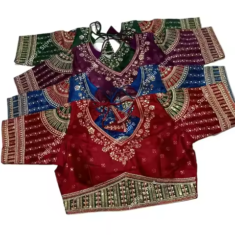 Readymade Embroidered Designer Saree Blouse Wedding Party Wear Indian Sari Blouse Stitched Choli Top