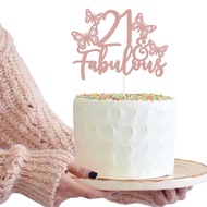 21st Birthday Decoration Cake Insert Card Insert Sign 3g Gold Sprinkler Paper Gilding Stamping