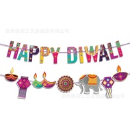 Hot Sale Happy Diwali Banner Deepavali Themed Party Decorations Banner for Festival of Lights Party Hindu Diwali Party Decoration