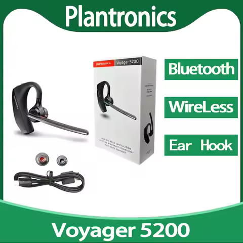 Poly PLT Voyager 5200/5200 UC Bluetooth Wireless Headset Noise Reduction Business Earphone Software-