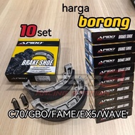 (COMBO 10 SET) wholesale APIDO BRAKE SHOE C70 GBO FAME EX5 WAVE100 WAVE125 lining brake