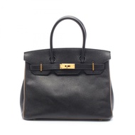 愛馬仕 Birkin 30 Verso 手提包，山羊皮材質，黑色/灰褐色，二手，女士，金色五金 C