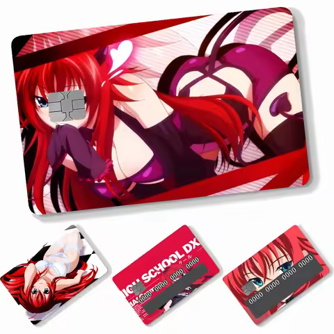 Anime Rias Gremory High School Dxd Stickers 4pcs PVC Credit Card Skin Stickers Removable Self-adhesi
