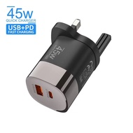 [FAST CHARGING💯]45W/48W/50W/60W Fast Charging Adapter – PD20W USB A+C Charger Premium Electroplated 