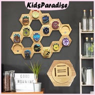 Wooden Medal Display Hexagonal Honeycomb Wall Mounted Medal Holder Medal Holder Decoration
