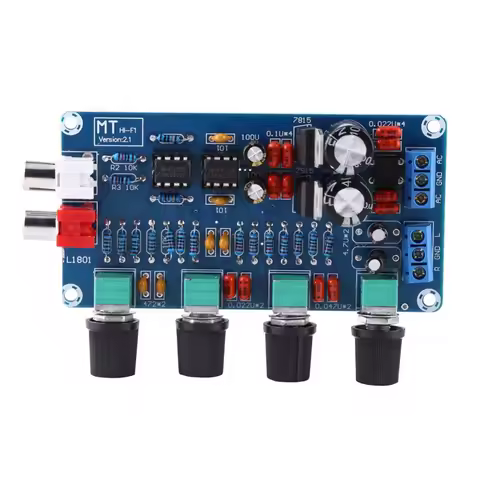 OP-AMP NE5532 Preamplifier HiFi Dual Channel Tone Control Board Treble Mediant Bass Volume Control A