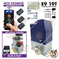 WIFI R3000 4CH 433MHZ E9 19T L200 AC MOTOR SLIDING AUTOGATE FULL SET (1500KG) FULL SET WITHOUT GEAR 