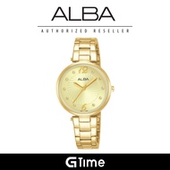 [Official Warranty] Alba AH8730X AH8730X1 Women's Fashion Light Champagne Pattern Dial Gold Stainles