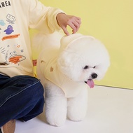 [gozo] Ada Embroidered Velcro Felt Hooded Pet Clothes (Beige/Blue _ S/M) | Dog Accessories Clothing