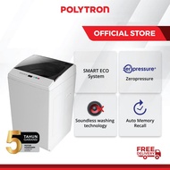 POLYTRON Mesin Cuci Top Loading 1 Tabung 9,5 Kg New Zeromatic Automatic PAW 9527X