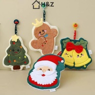 H&Z Coral Fleece Christmas Santa Claus Hand Towels Water Absorption Quick-drying Hand Towel Christma