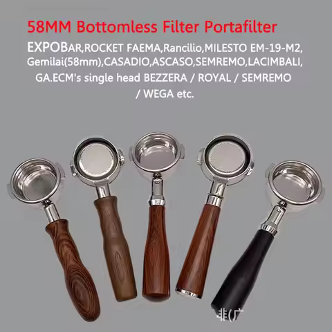 58MM Bottomless Filter Portafilter for EXPOBAR/ROCKET/FAEMA/Rancilio/CASADIO/ASCASO/SEMREMO/LACIMBAL