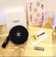 Chanel 黑色圓形散紙包+香水、布袋、吊飾Set