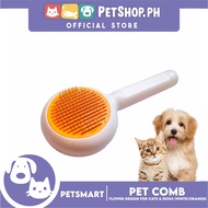 Pet Comb Easy Clean Flower Design (White Orange)