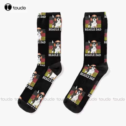 Beagle Dad German Flag Gift Idea For Dog Owner Socks Soccer Socks Girls Cartoon Street Skateboard So