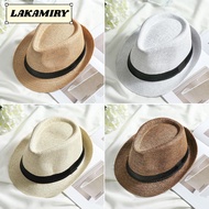 LAKAMIRY Straw Panama Cap Beach Gangster Cap Summer Jazz Dress Hat