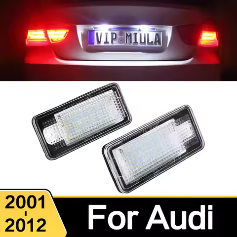 2PCS Error Free White LED Car License Plate Light Bulbs Accessories For AUDI A4 S4 B6 B7 A6 C6 4F S6