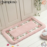 CHAMPIONO 1 Pcs Pink Rug, Pink Non-Skid Flower Rug, Easy To Use 16*24Inch Absorbent Microfiber Flora