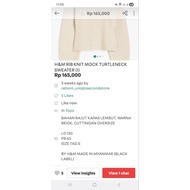 H&M RIB KNIT MOCM TURTLENECK SWEATER