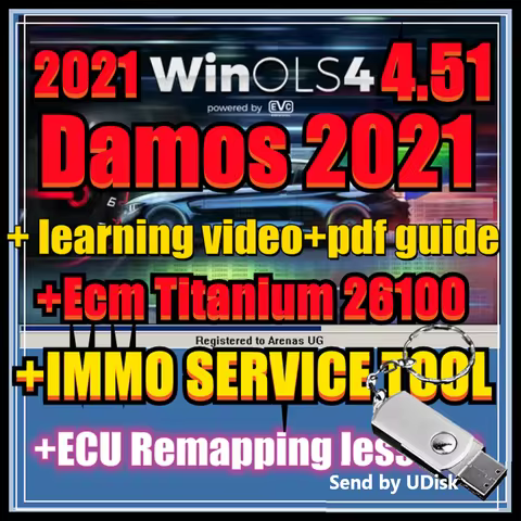 2022 WinOLS 4.51 With Plugins Auto ECU Chip Tuning Software VMWARE+ecm TITANIU+immo too+ ecu remappi