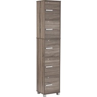 DFP NAOMI 5 Door File Cabinet with Lock Storage Box Keylock Almari Buku 5 Tier Kabinet Kunci Dark Brown Oak Natural