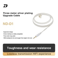 ND-D1 3M Silver Plated Cable HiFi Earphone Extension Cable QDC Connector 3.5mm