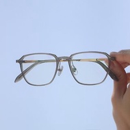 極輕量beta鈦高密板材經典威靈頓方框眼鏡-灰綠金 禮物