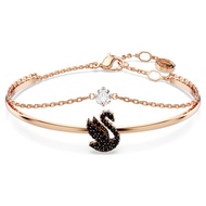 GENUINE - SWAROVSKI Swan bangle (Swan, Black, Rose gold-tone plated) - Black swan bracelet/bracelet
