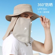 【cw】 Spring and Summer New Sunscreen Fishing Hat Big Head Circumference UV Protection Breathable Sun Hat Outdoor Leisure Sports Bucket Hat ！