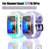 Transparent Wristband For Huawei Band 9/8/7/6 Clear Glacier Strap For Huawei Band 6 Pro Replacement Bracelet Accessories Sunshine Symphony Straps