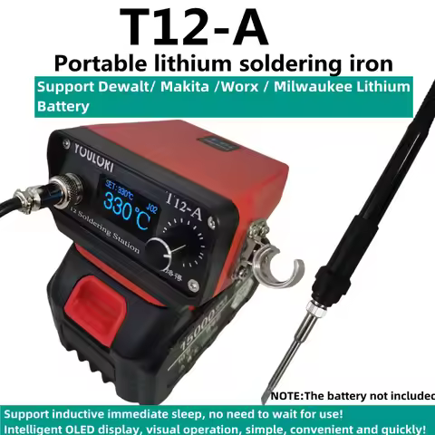 YOULORT T12 Cordless Soldering Station Solder Iron For Makita/Dewalt/Milwaukee/Worx 18V 20V Li-ion B