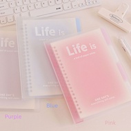 A5/B5 Blush Pink Purple Blue Plastic Binder Refillable Loose Leaf Paper Refill Planner Ring Binder N