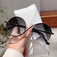 Women New Full Frame Round Sunglasses Oversize Advanced Sense Frame Fashionable Pink Glasses Multico