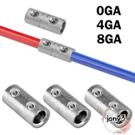 JONY Car Audio Connector, Brass Silver Car Speaker Wire Terminal, 0GA 4GA 8GA Power Ground Wire Term