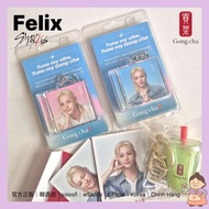 Stray Kids FELIX × Gong cha Official Voice Keyring + 2 Happy Photocards Set Tune My Vibe Limited SKZ