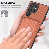 Carbon Fiber Magsafe Magnetic Wallet Phone Case for Samsung S23/24/S23