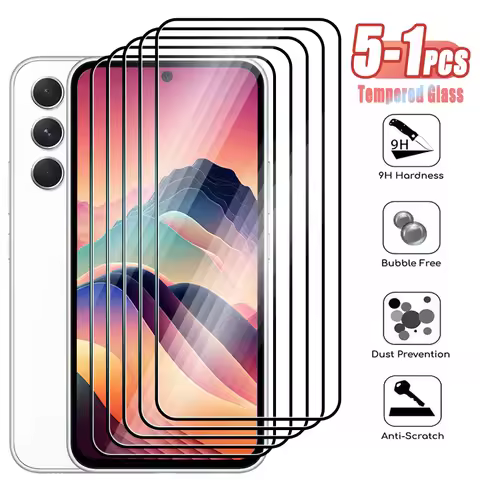 5-1Pcs Tempered Glass For Samsung Galaxy A14 A24 A34 A54 4G Full Cover Screen Protector Film on Gala