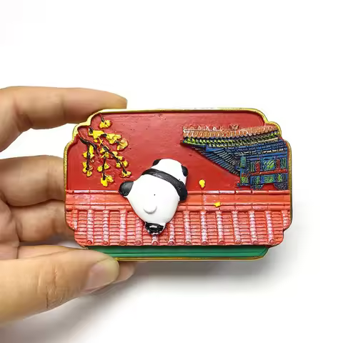 China Beijing Forbidden City 3D Resin Fridge Magnet Cute Panda Wall Decor Refrigerator Magnets Home 