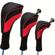 3-Piece Set Cue Cover Golf Cap Cover Protective Cover No. 35 Fairway Wood Cover Golf Wood Cover GTID