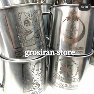 mug gelas Custom stainless GMBI logo nama grafir laser kado foto