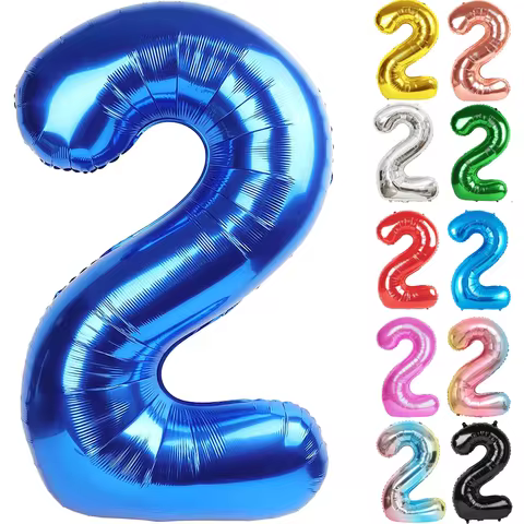 32Inch Multicolor Number 2 Balloon Large Number Balloons 0-9 Boys Girls Birthday Decoration Women Me