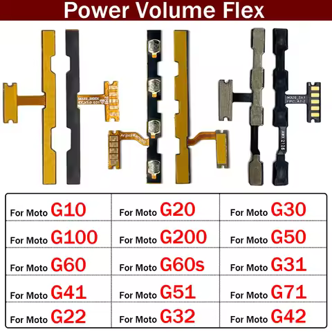 Power On Off Volume Key Button Flex Cable For Motorola Moto G10 G20 G30 G100 G200 G50 G60 G60s G31 G