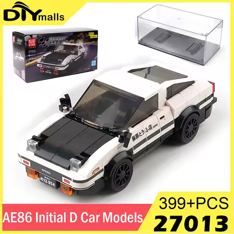 Mould King 27013 AE86 Initial D Car Models Building Sets with Display Case Collectible Model Car Kit