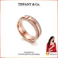 (New) Womens Fashion Rings Rose Gold T series diamond paved wide ring Valentines Day holiday gifts