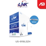 LINK สาย LAN CAT6 UTP Urtra (600 MHz) w/Cross Filler23 AWGLSZHCMR White (305 M) รุ่น US-9116LSZH