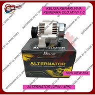 ALTERNATOR 100% NEW PERODUA KELISA KENARI VIVA KEMBARA OLD MYVI 1.0 (2PIN/4PK)(55A) BELIVE 27060-972