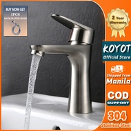 ◘❈❁KOYOT 304 Stainless Steel Fashion Style Single Cold Basin Faucet Water Saving Tap