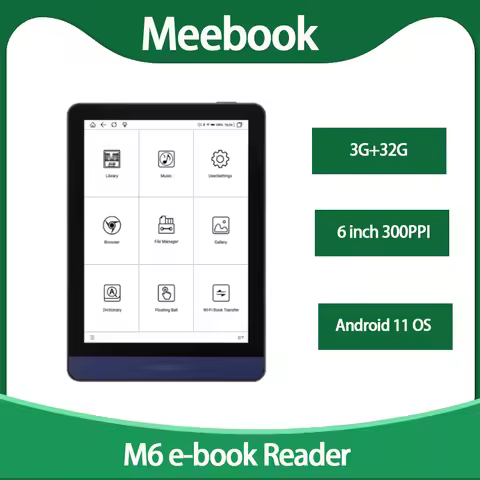 Original Meebook M6 E-book Reader 6 inch E-ink 300PPI Screen Ereader with Dual Color Frontlight 3G/3